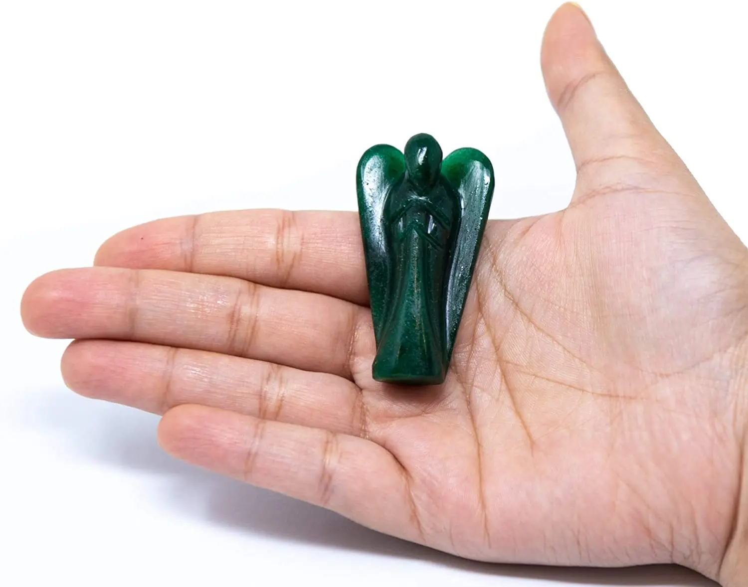 Wholesale 2-Inch Green Jade Angel Crystals Feng Shui Quartz Agate Sculptures Healing Wholesale Green Jade Angel Gemstones Sale