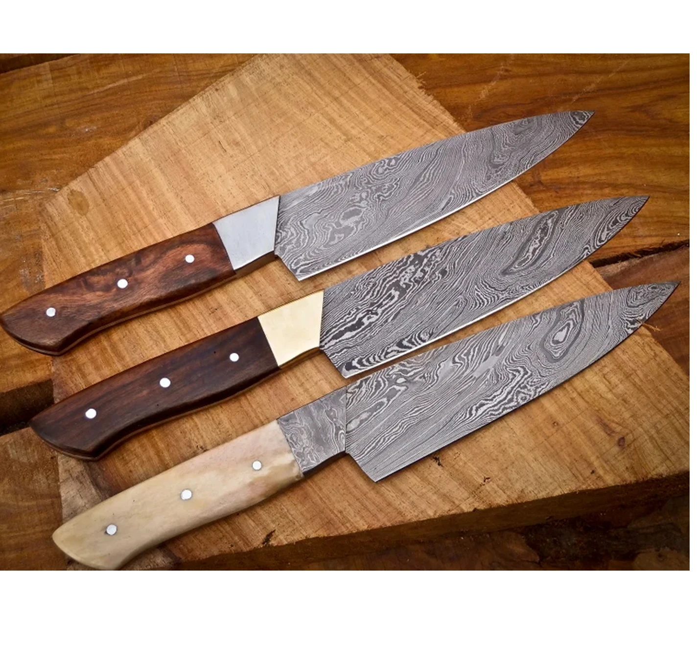 Blaydz Best Quality Custom Damascus Chef Knife Hand Forged Kitchen Knife With Italian Leather Sheath