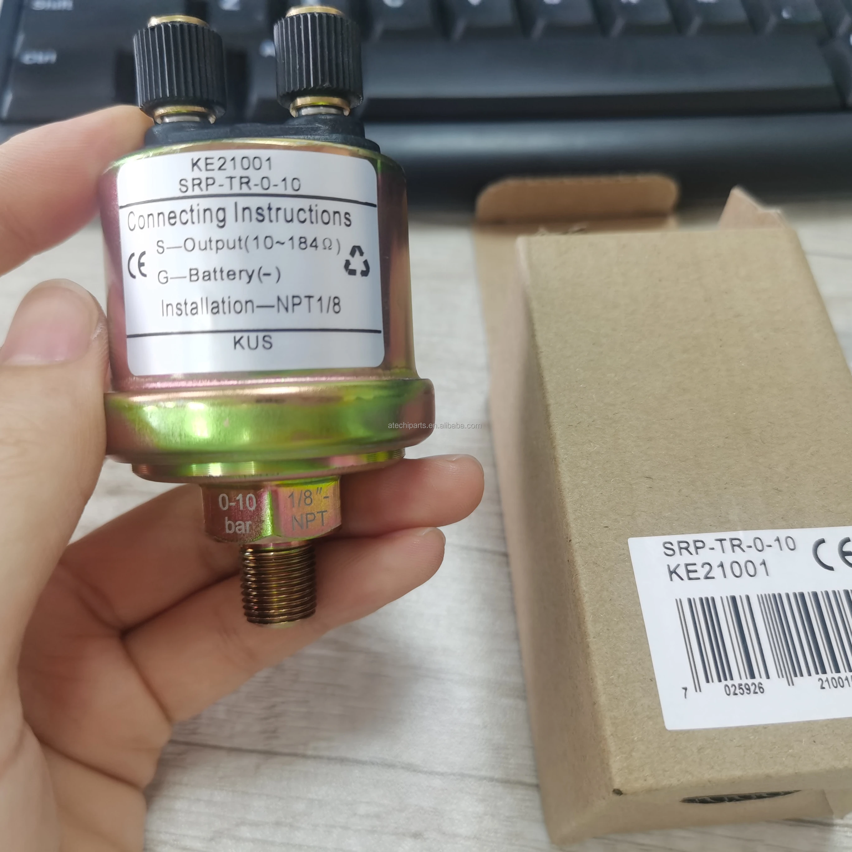 K-E21003 MECHANICAL OIL PRESSURE SENSOR NO ALARM FOR GENERATOR WHITE ZINC PLATED KE21001 KE21003