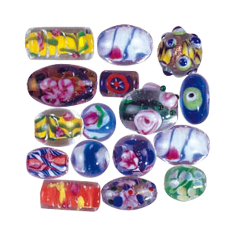 Best Grade Handmade Red Crystal Glass Lampwork Beads Confetti Mosaic Pattern Low Price for Jewelry Making Manufacturer Direct