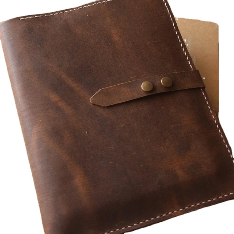 A4 Document Carrying Leather Portfolio, Travel Business File Holder Leather Folder For Travel Document Holder