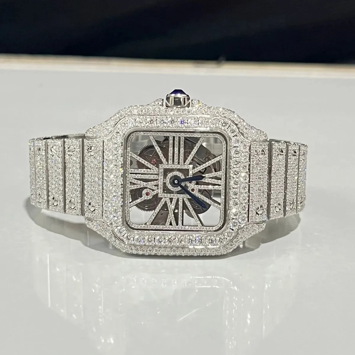 Полностью Замороженные Vvs Moissanite алмазные автоматические механические часы из нержавеющей стали для мужчин
