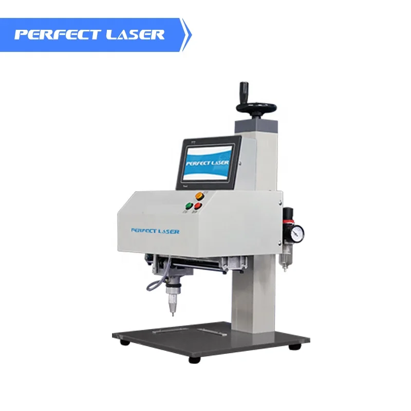 Perfect Laser Desktop Smart LCD Touch Screen Nameplate Engraver Car Body Sheet Metal Part Dot Pin Pneumatic Flat Marking Machine