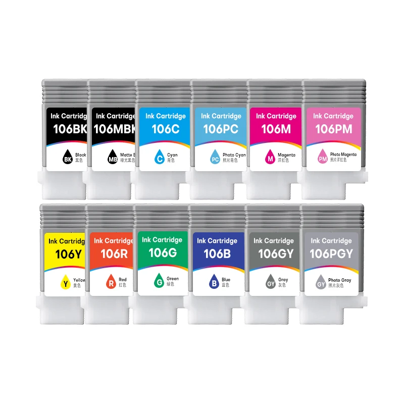 Heshun PFI-106 PFI106 Premium Color Ink Cartridge compatible For CANON iPF6300/6350/6300S/6400/6450/6400S/6400SE printer