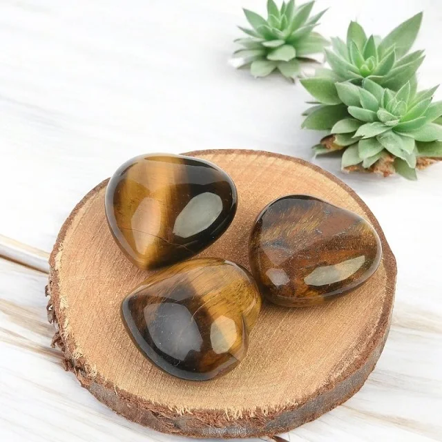 Натуральный коричневый тигровый глаз в форме сердца лечебный камень для медитации и домашнего декора