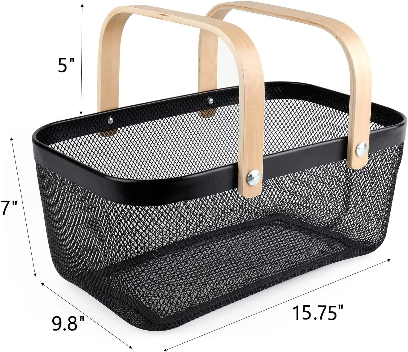 Mesh Storage Basket with Handle, Garden Harvest Basket, Mesh Fruit Vegetables Gathering Basket Bin