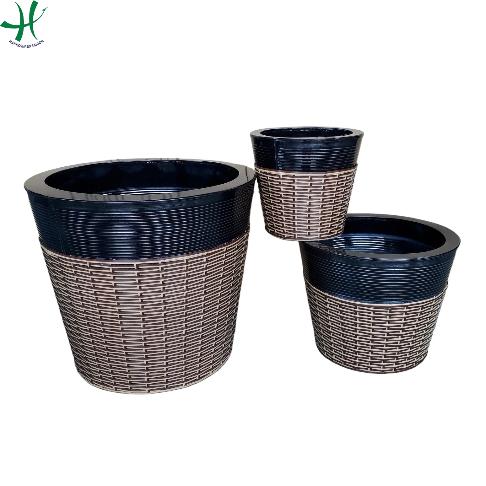 High Quality Classic Country Design Stacking Flower Pot Planter Poly Pot Combined Garden Planters Set of 3 Home Use House Floor