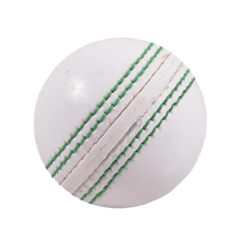 White Cricket Hard Ball with Green stitched Professional grade hard ball / Customize colors and logo