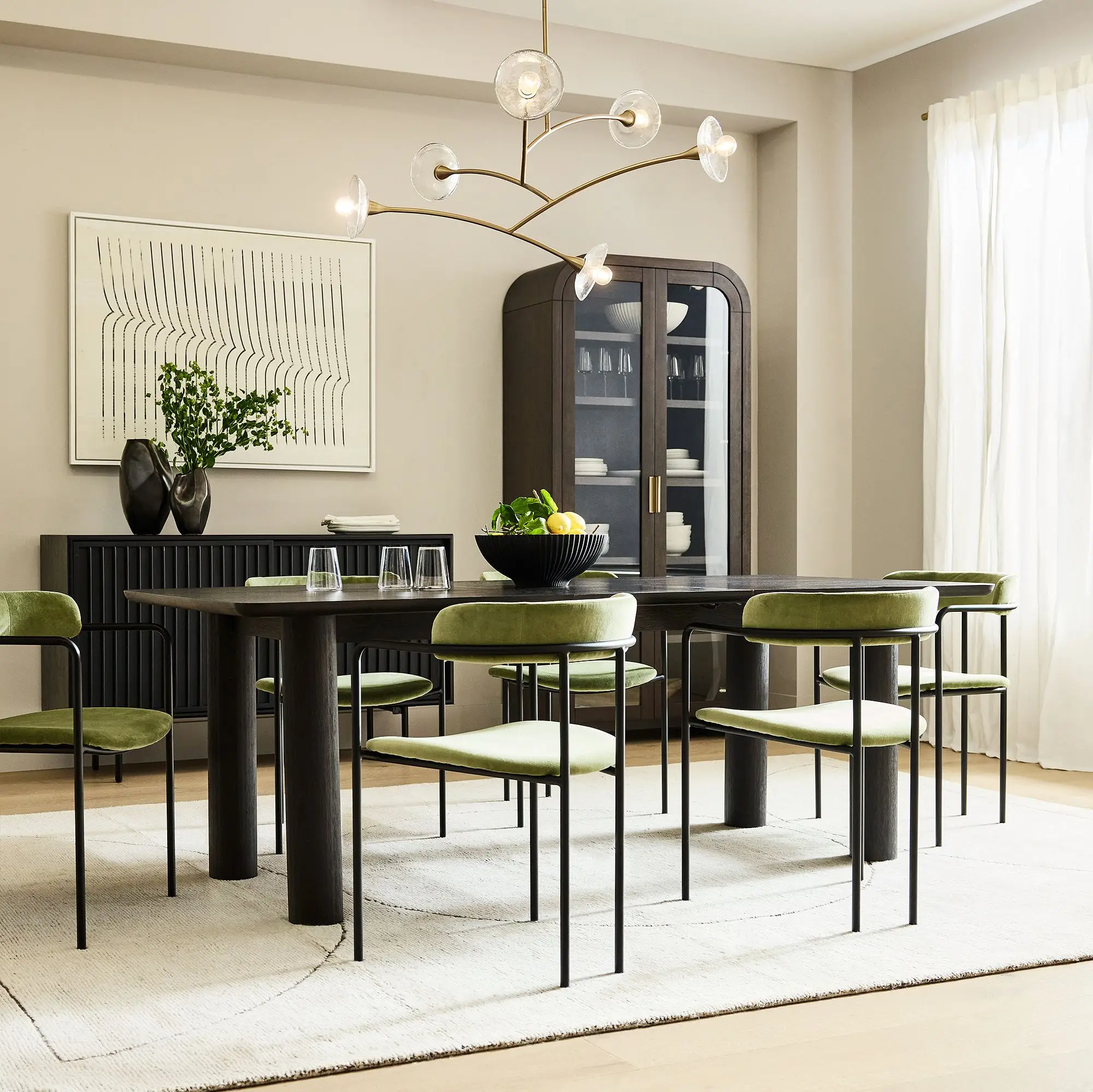 Wooden Dining Table Solid Wood Black Painted Modern Luxury Style Restaurant Dining Table Room Furniture