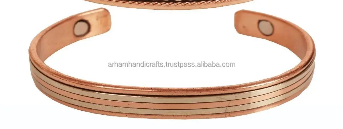 Copper Bracelet Men Women Magnets Cuff Magnetic All Design Copper Bangle Personalised Engraved Bracelet by LUXURY CRAFTS