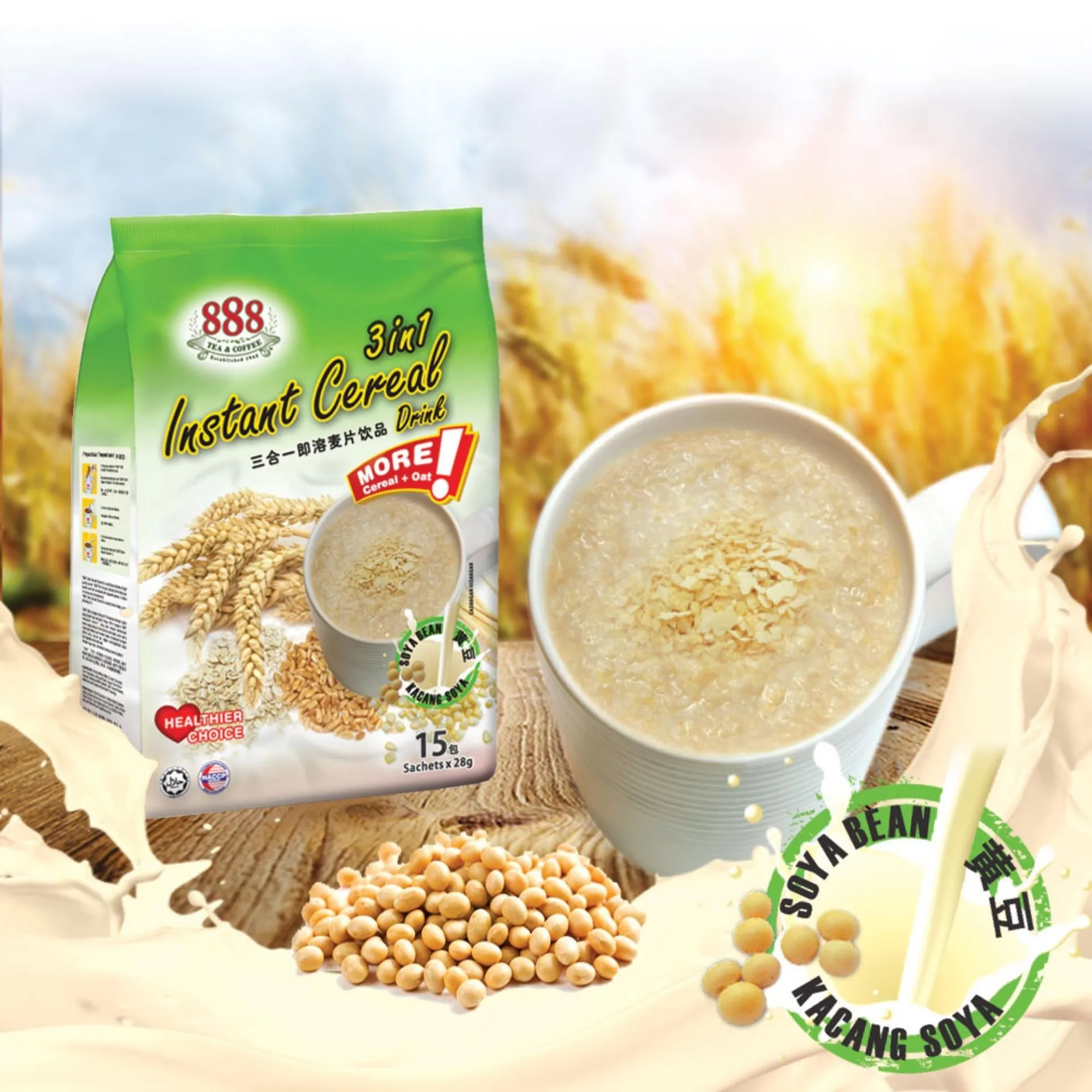 Высококачественный напиток из соевых хлопьев, 15s, индивидуальная упаковка в саше, быстрое и питательное средство для завтрака, подходит для всех