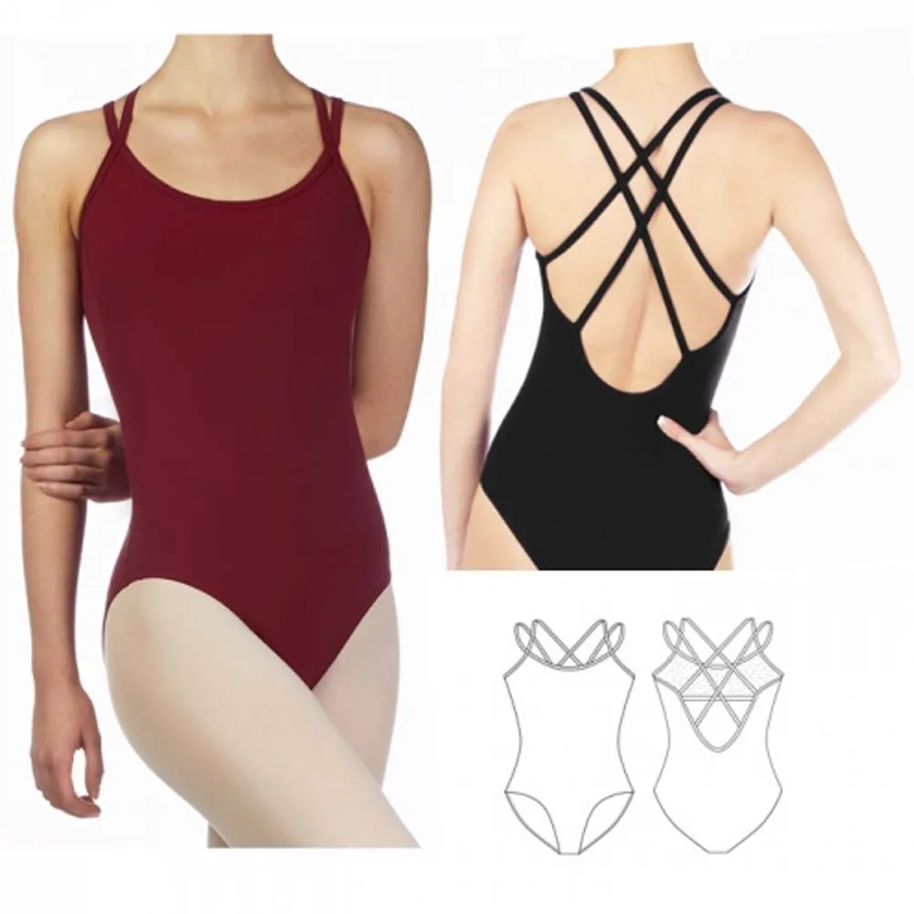 SLEEVELESS RUCHED DANCE GYMNASTICS LEOTARD