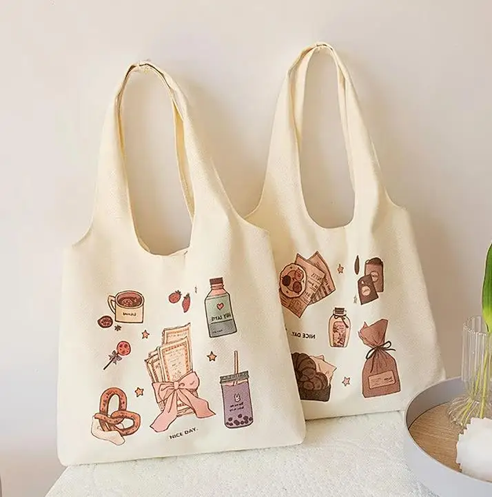 New Korean Style Eco Shopping Tote Bags Casual all match shoulder Bags Japanese Style Canvas Bag Picnic Vietnam Factory