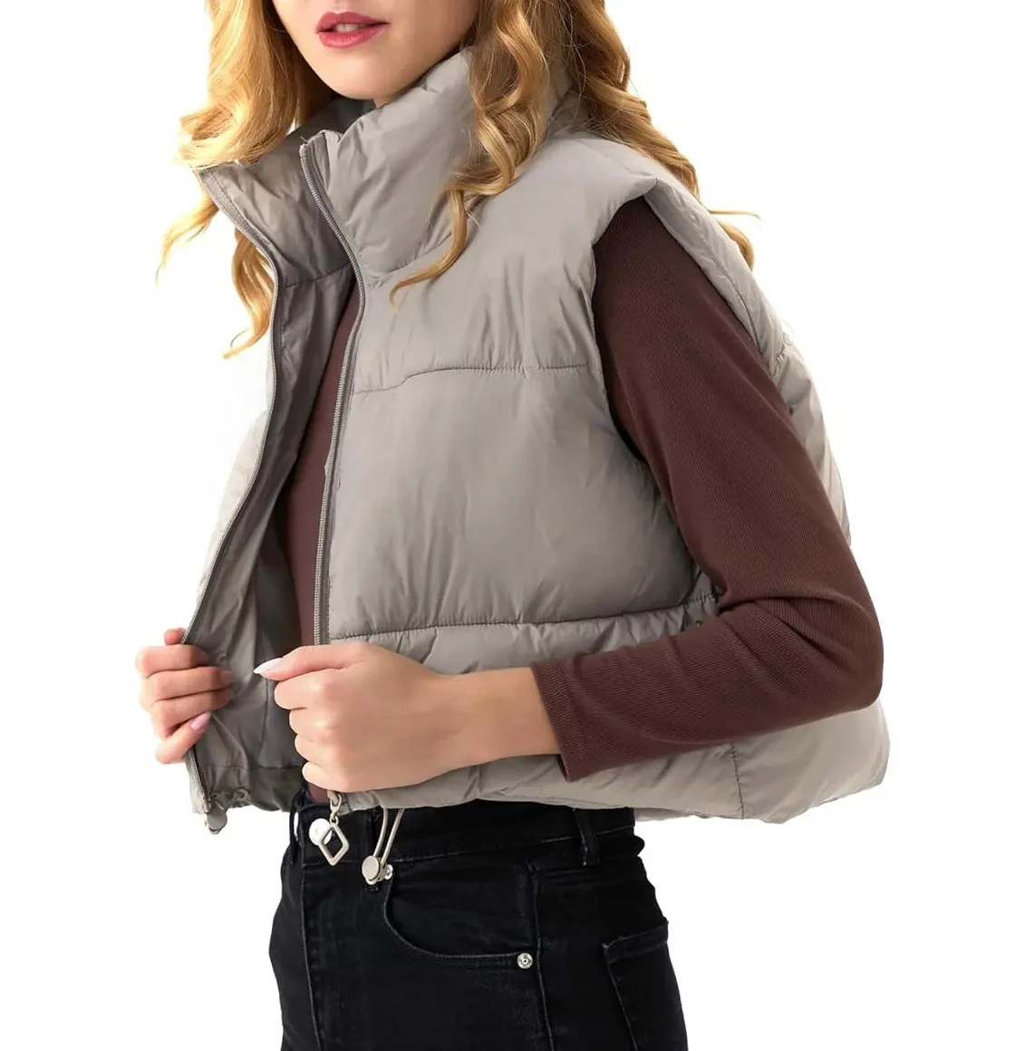 Breathable Cotton Women Vest Winter Warm outdoor wear fashion vest for women jackets stand collar warm puffer sleeveless jacket