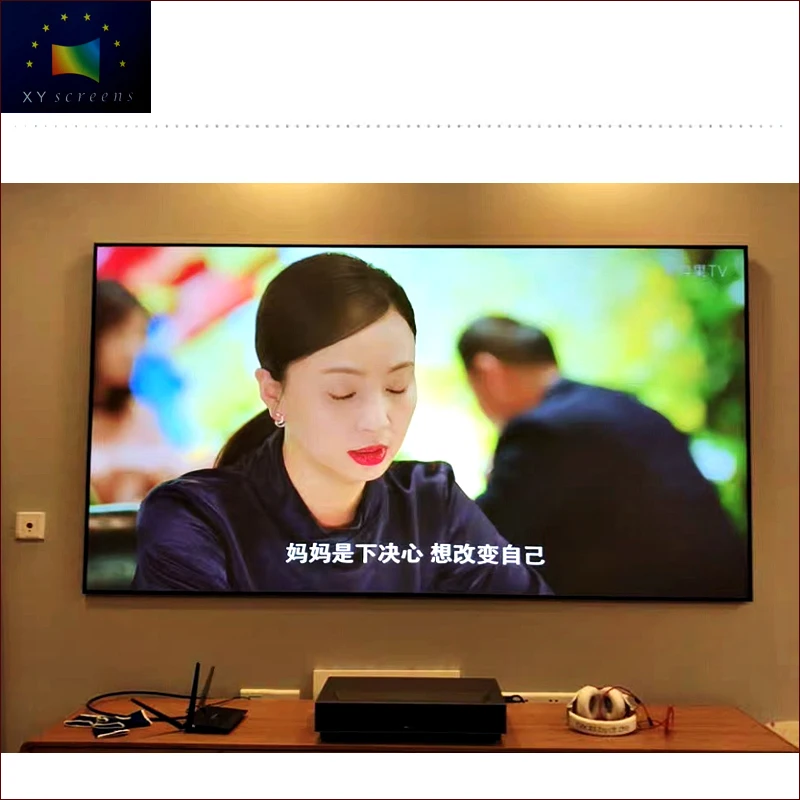 xyscreen 150 inch alr screen for 4k ust projector with 12mm aluminum alloy thin frame ZHK100B-PET Grid
