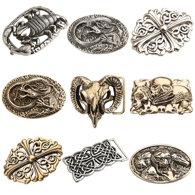 High-Quality Solid Brass Belt Buckle for Men  Perfect for Leather Craft, Jeans, and Webbing Replacement