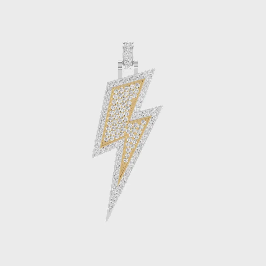 Pure Solid 14kt Gold Fine Jewelry Flash Pendant With Diamond Necklace Wholesale Price Top Quality Jewelry Lightning For Women