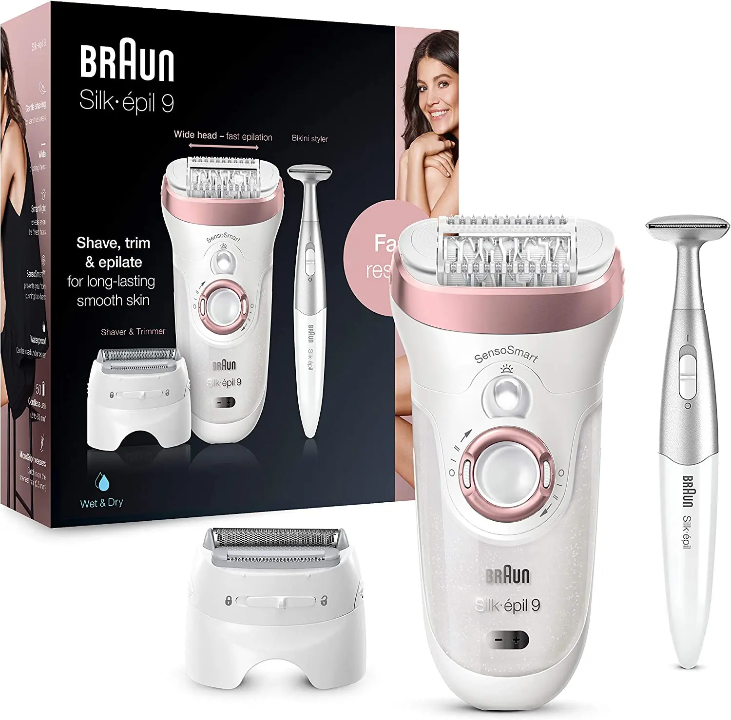 Epilator, Silk epil 9, Rose Gold, SES 9-880