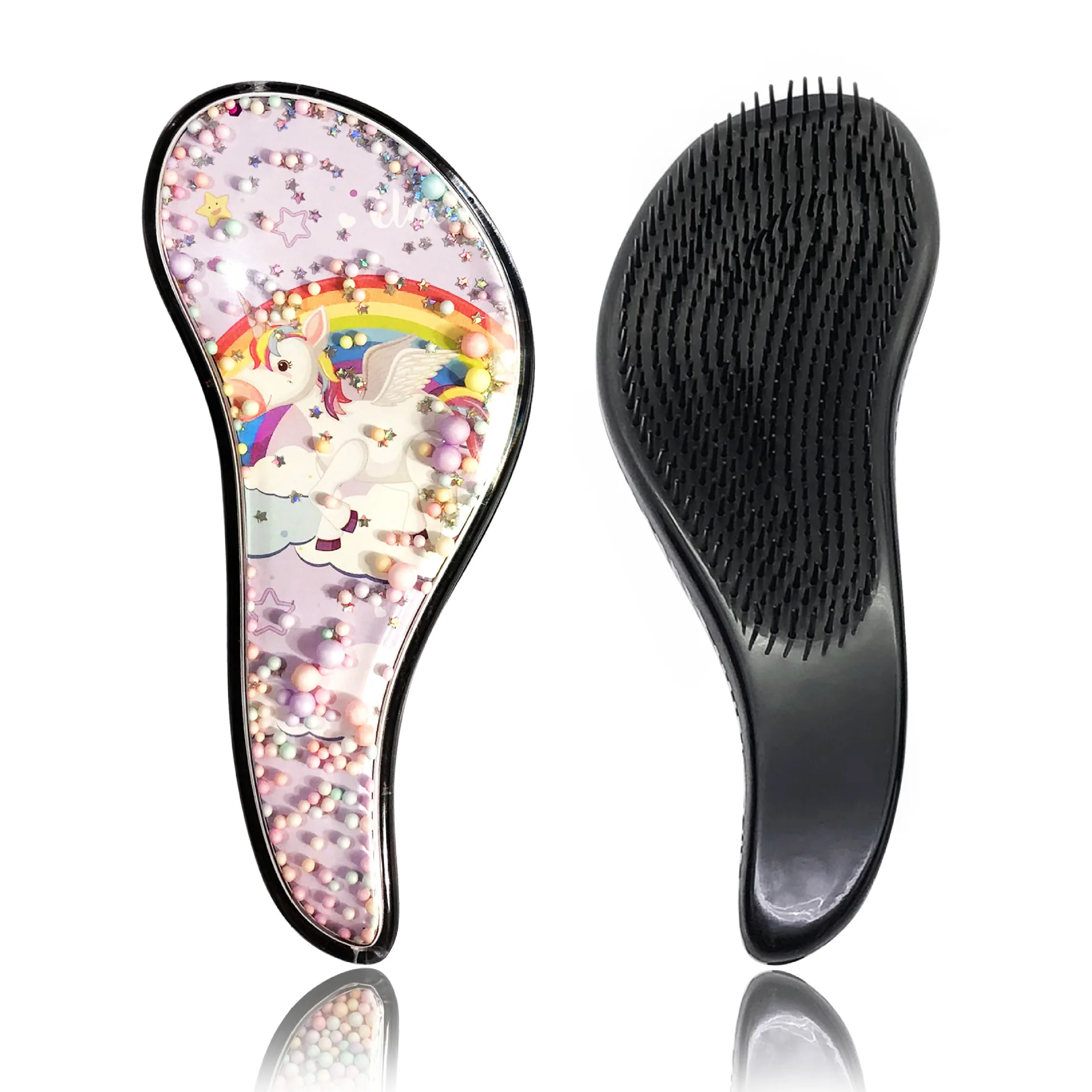 Airbag Massage Comb for Baby Girls Anti-knot TT Hair Brush Children Air Cushion Combs Sequin Plastic Hairdressing Hair Brushes