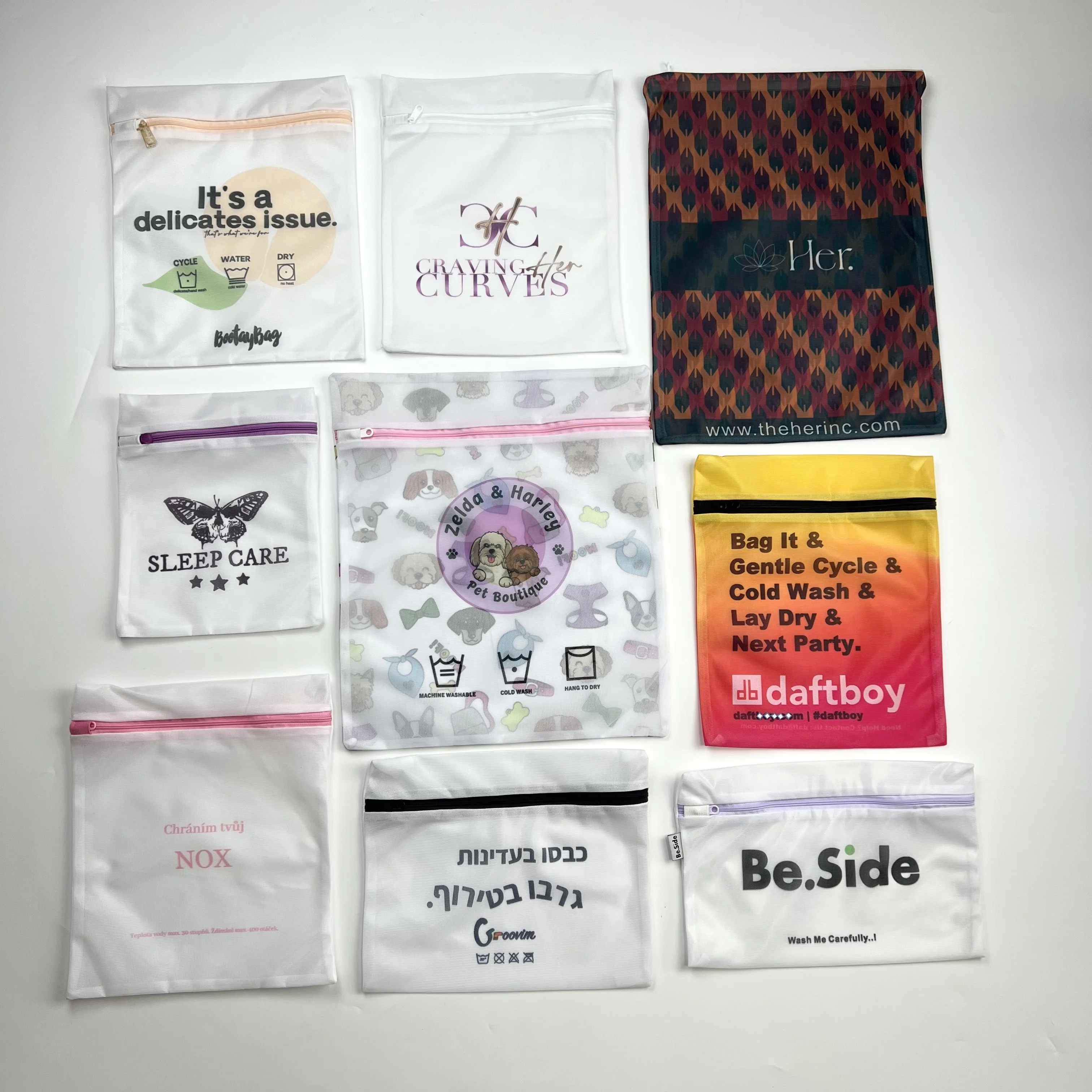 Hot Sale Custom Logo Delicate Wash Laundry Bag Laundry Mesh Bag with Zipper and Logo