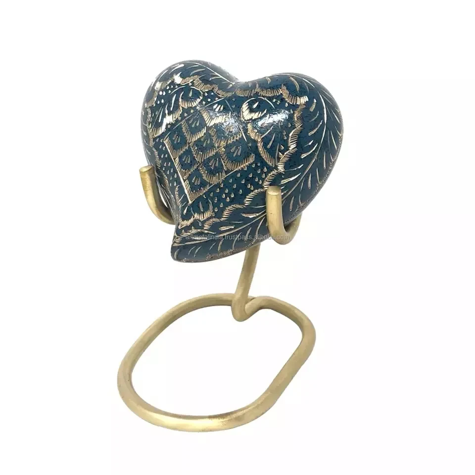 Coffin Casket Heart Shaped Wholesale Cremation Urns Funeral Urns with Velvet Box