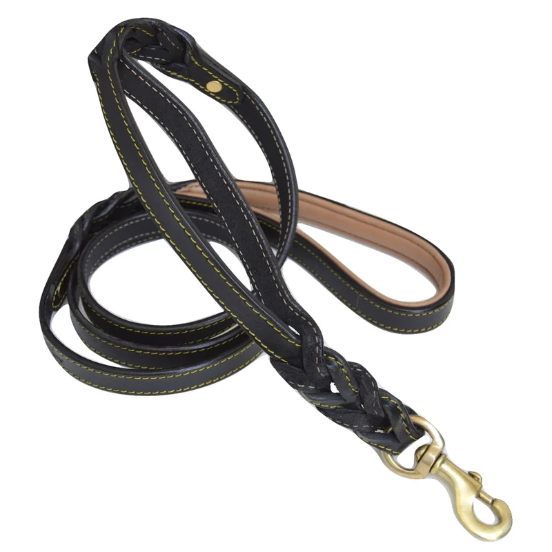 Real Cow Leather Personalized Dog Collar and Leash Handcrafted Cheap Pet Dog Collar Leash