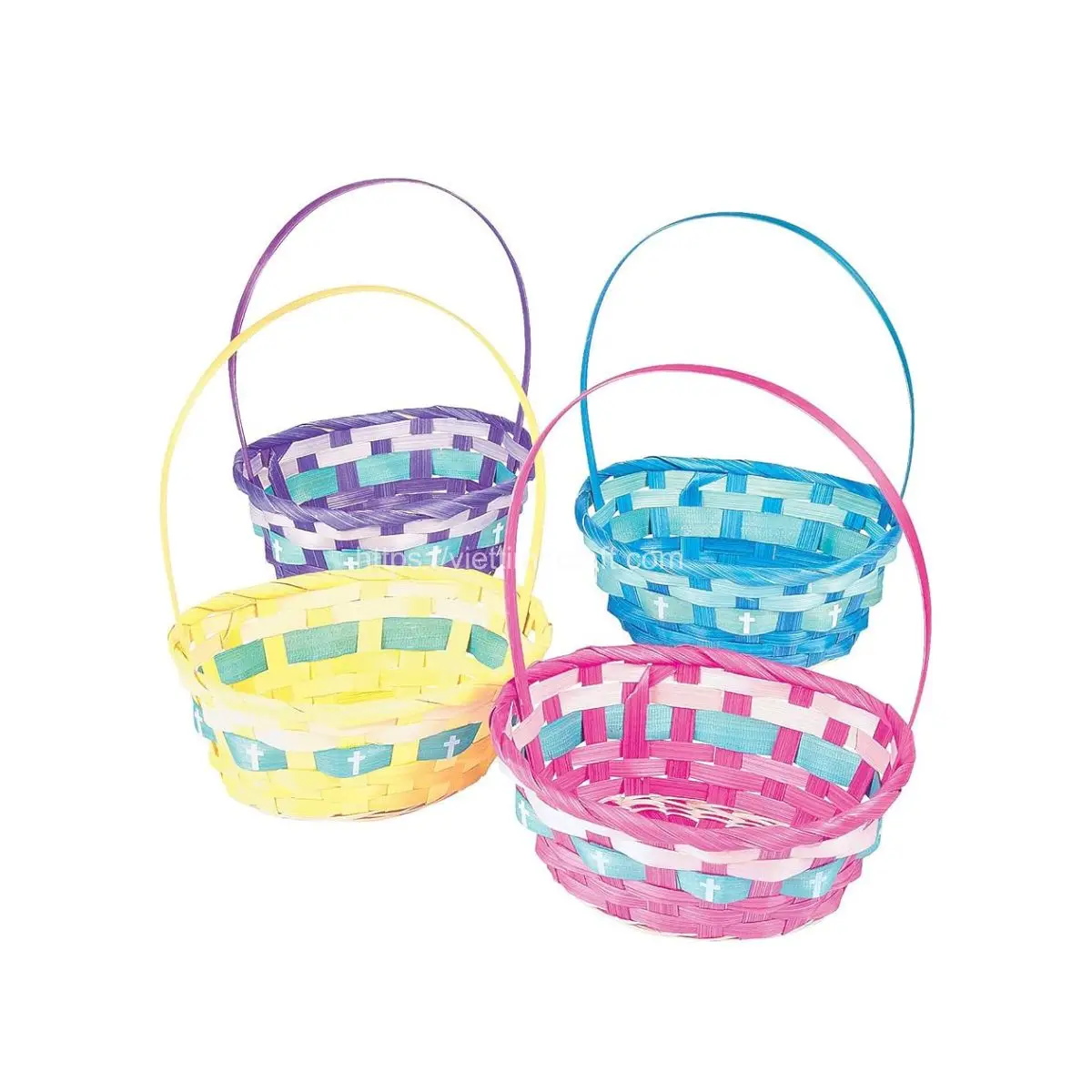 Mini Colorful Woven Easter Candy Gift Box, Egg Basket With Handle Wholesale Vietnam