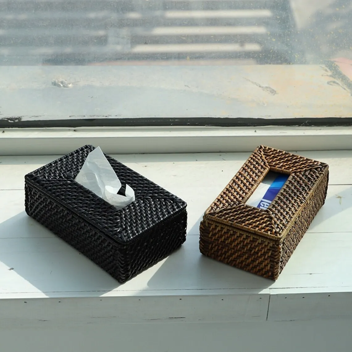 Новейшая коллекция держатель для салфеток из ротанга Вьетнамского кухонных коробок бамбуковый украшение ванной