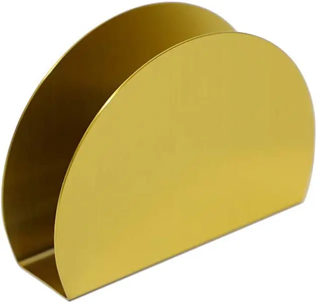Home Basics Stainless Steel Tabletop Tissue Paper Holder Round Napkin for Weddings and Restaurants