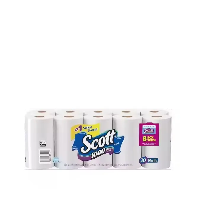 Scott 1000 Sheets Per Roll Jumbo Toilet Paper 20 Rolls Soft Bath Tissue in 2 3 Ply-Made from Fluff Pulp