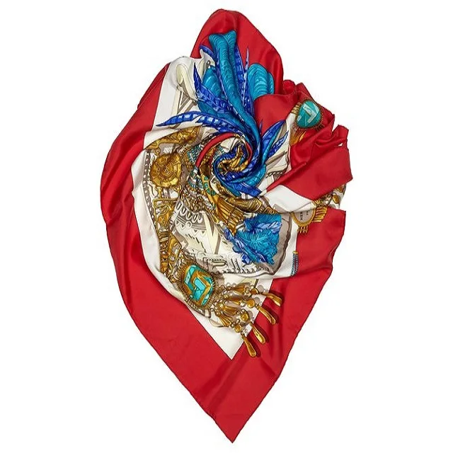 Scarf Scarfs Suppliers  Screen Print Custom Floral Pattern scarves High Quality Hand Rolled  bandana