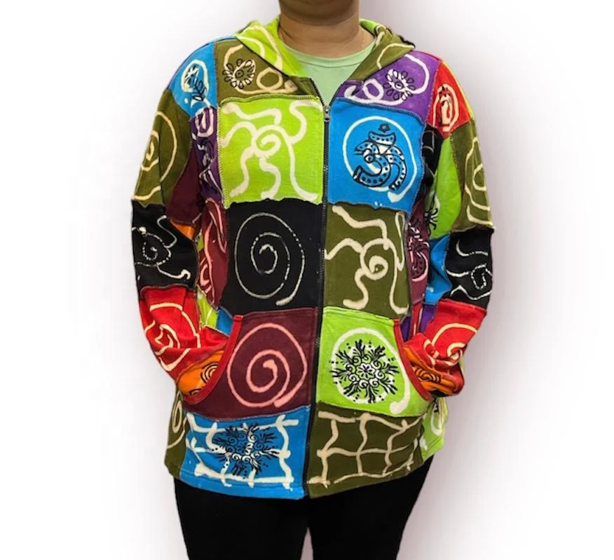 Rib Cotton Jacket/Patch cotton hoodies