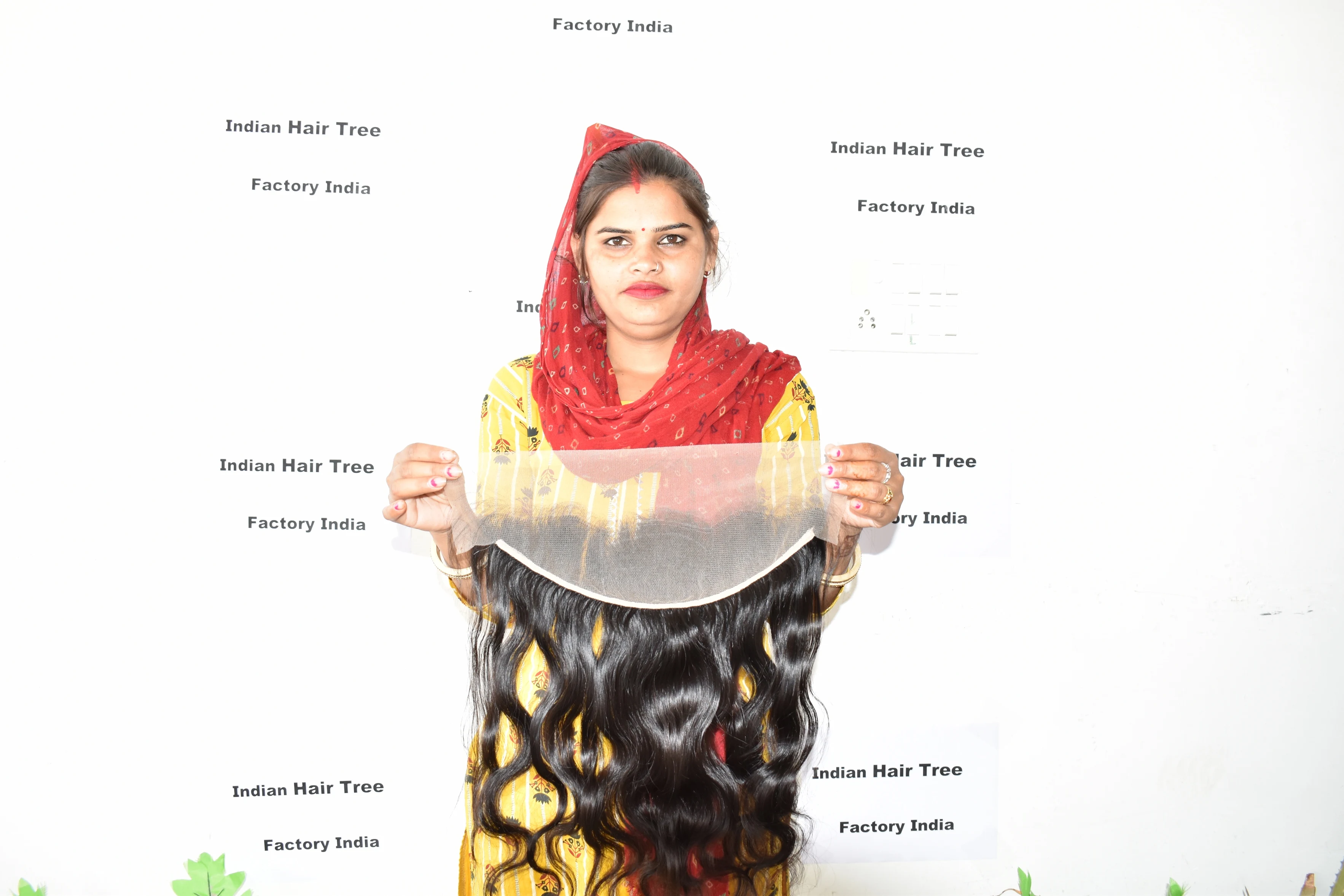 Raw virgin wholesale price cuticle aligned natural Body wave 13*4 Frontal Indian human hair