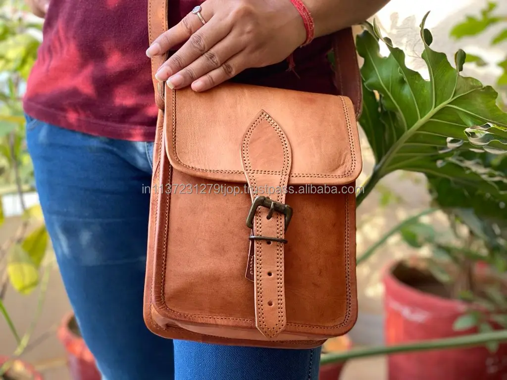 Real Leather Handmade Sling Bag Vintage 7*9 Inch  Shoulder Bags