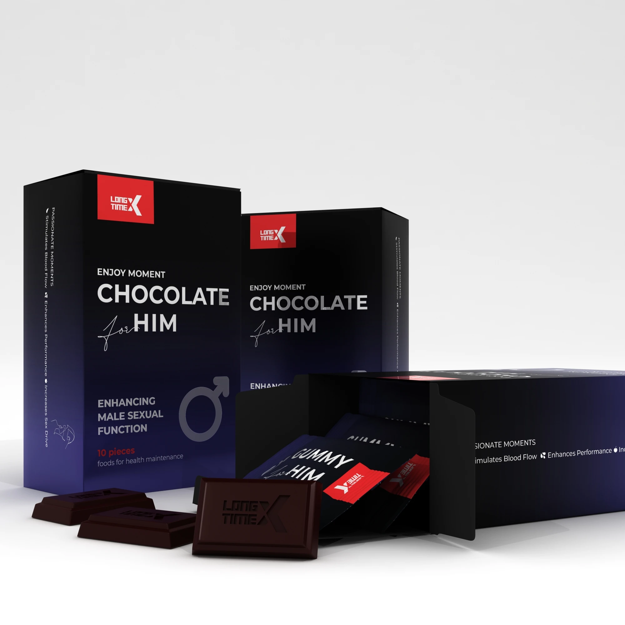 LongtimeX Chocolate for Him Mood boost Male Enhancement Sexual Health Libido Vitality Sex Toys for Men Long Last in Bed