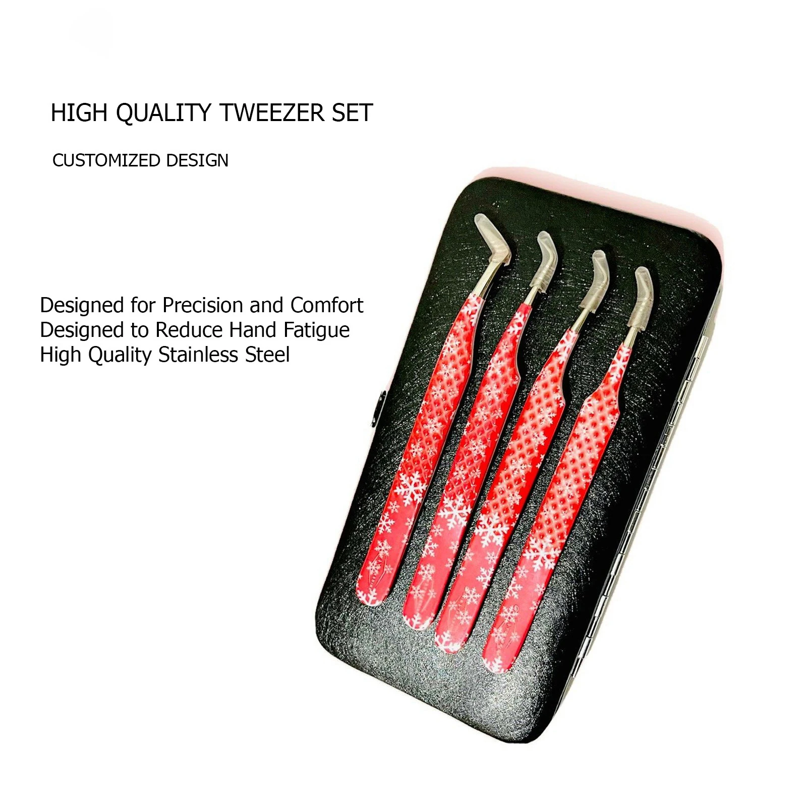 Wholesale Beauty Custom Label Volume Extension Pointed Eyelash Tweezers Best Quality OEM Design
