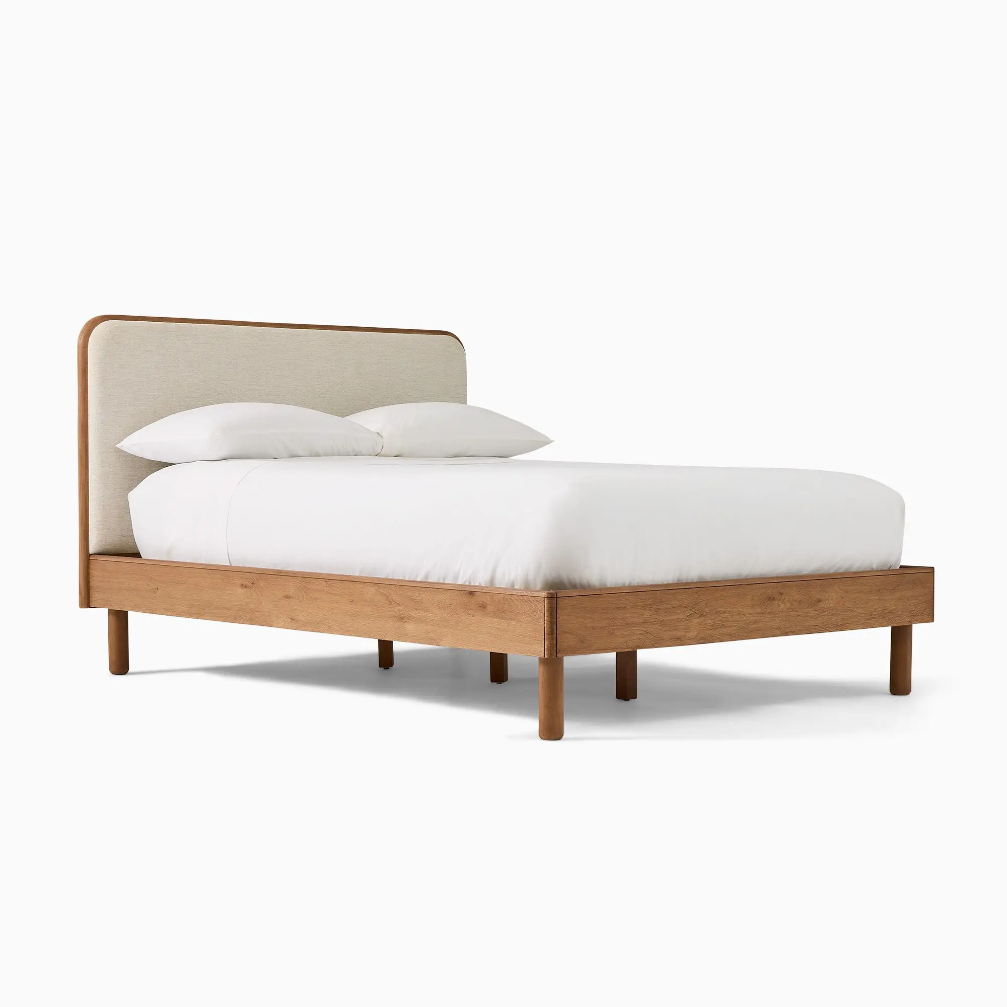 Wooden Bed Upholstered Modern Luxury Style Customized Color Finish and Dimension Size