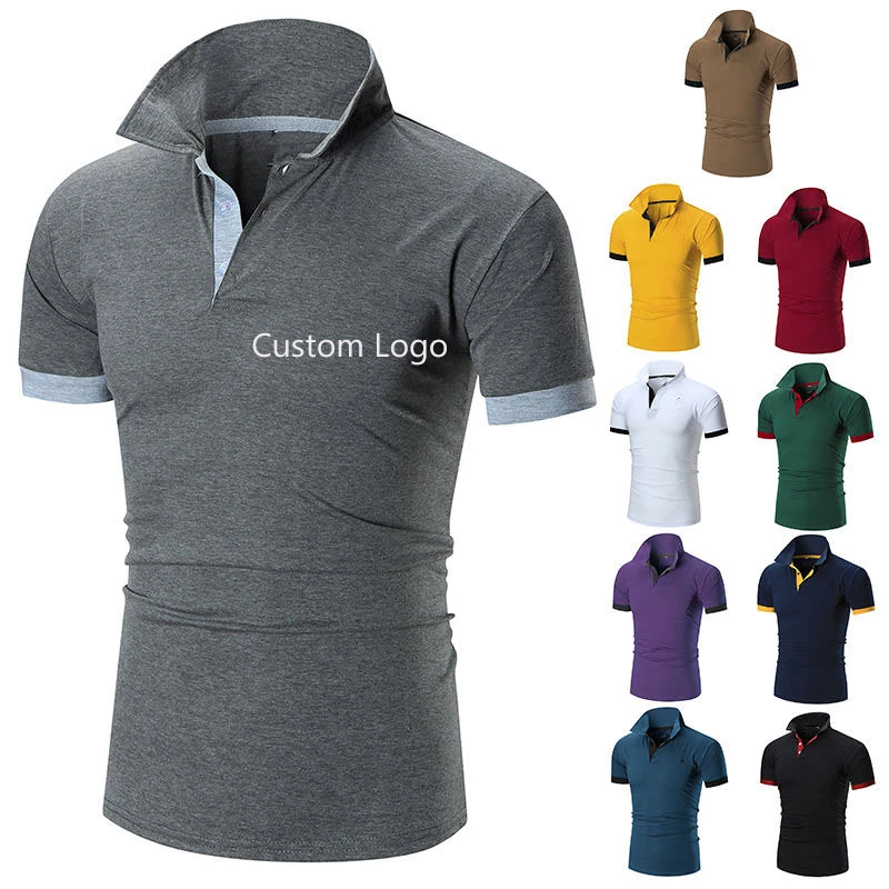 Without Logo High Quality Cotton Half Sleeve Polo Shirt Fabric Large Size M-7Xl Polo Long Sleeve Button Up Collar Shirts For Men