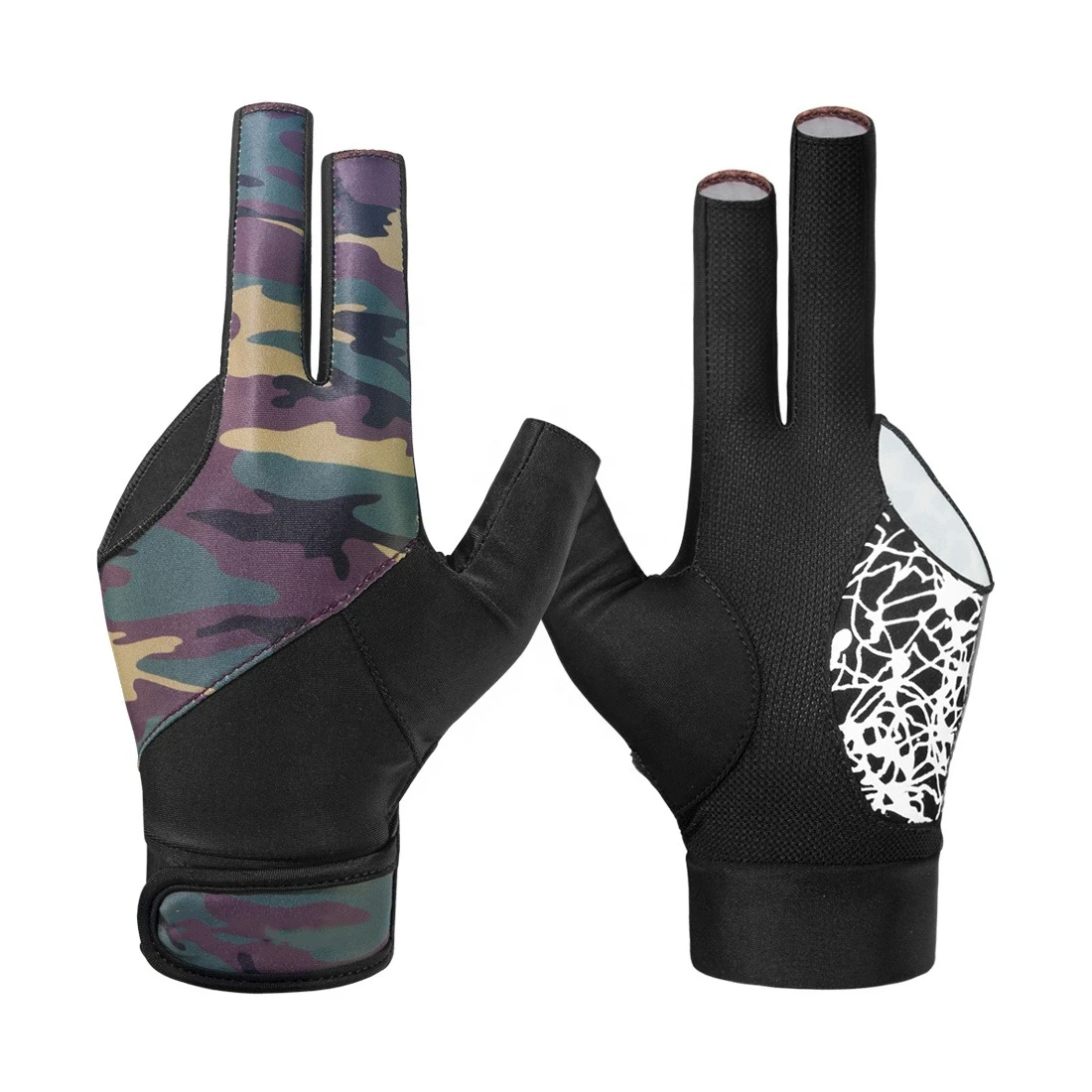 Factory Washable Billiards Shooter Snooker Glove Left Hand Open 3 Finger Pool Cue Glove For Men Woman