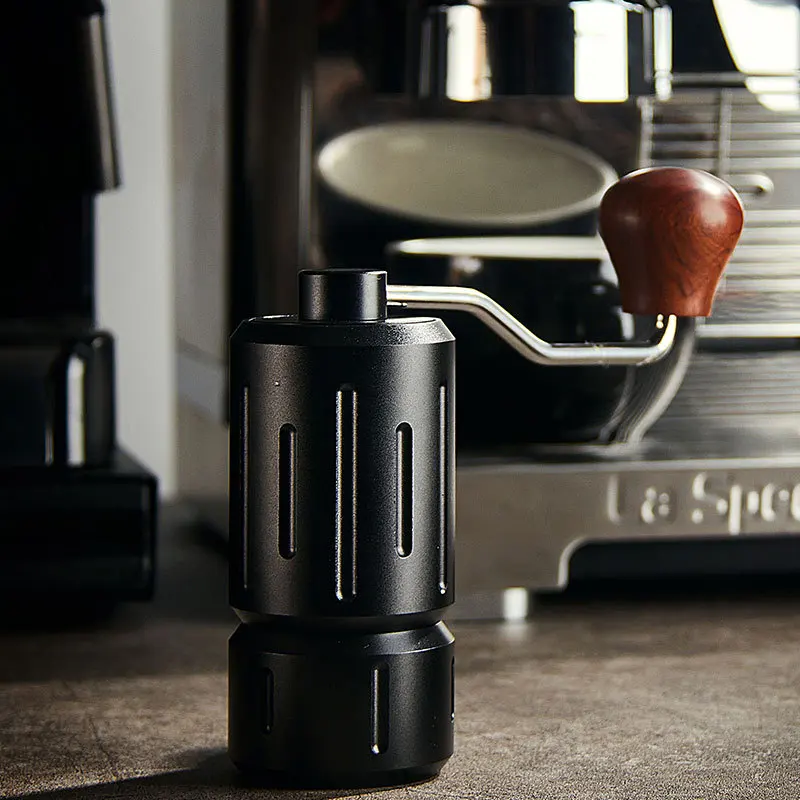 Portable Cordless Stainless Steel Hand-Operated Coffee Grinder 48mm Flat Burr Adjustable Speed Reusable Manual Utensils