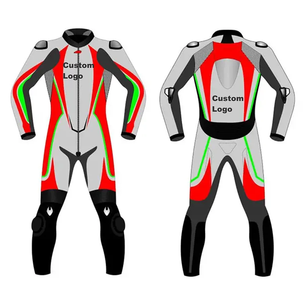 Customizable Racing Leather Jacket Waterproof Motorbike Motorcycle Suit Breathable Plus Size Track Auto Racing Printed 1 Piece