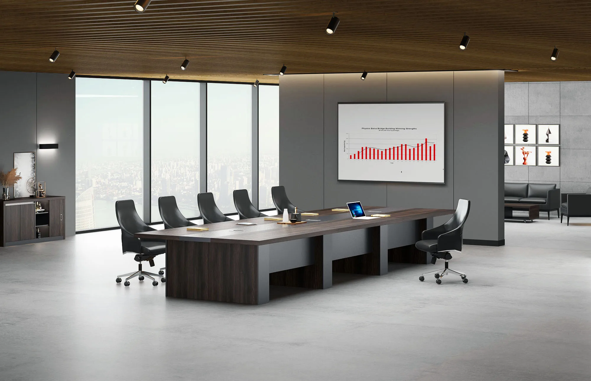 Luxury Large Office Furniture Modern Design Customized Large Conference Table Wooden Boardroom Desk