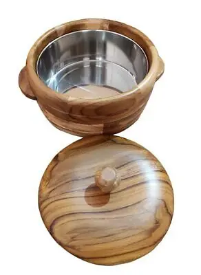 Wooden Hot Pot with lid New Arrival Solid Wood Chapatti Box Decorative Handmade Food Safe Authentic Casserole for Hotel Home