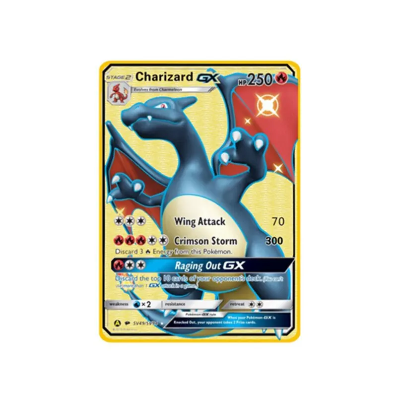 22-55-110 Card Metal Gold Vmax GX Energy Card Charizard Pikachu Rare Collection Battle Trainer Card Child Toys Gift