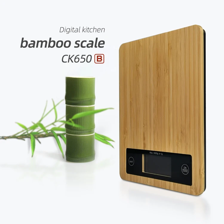5kg 22lb Electronic Food Weighting Scales Wood Color Digital Vintage Kitchen Bamboo Weight Scale