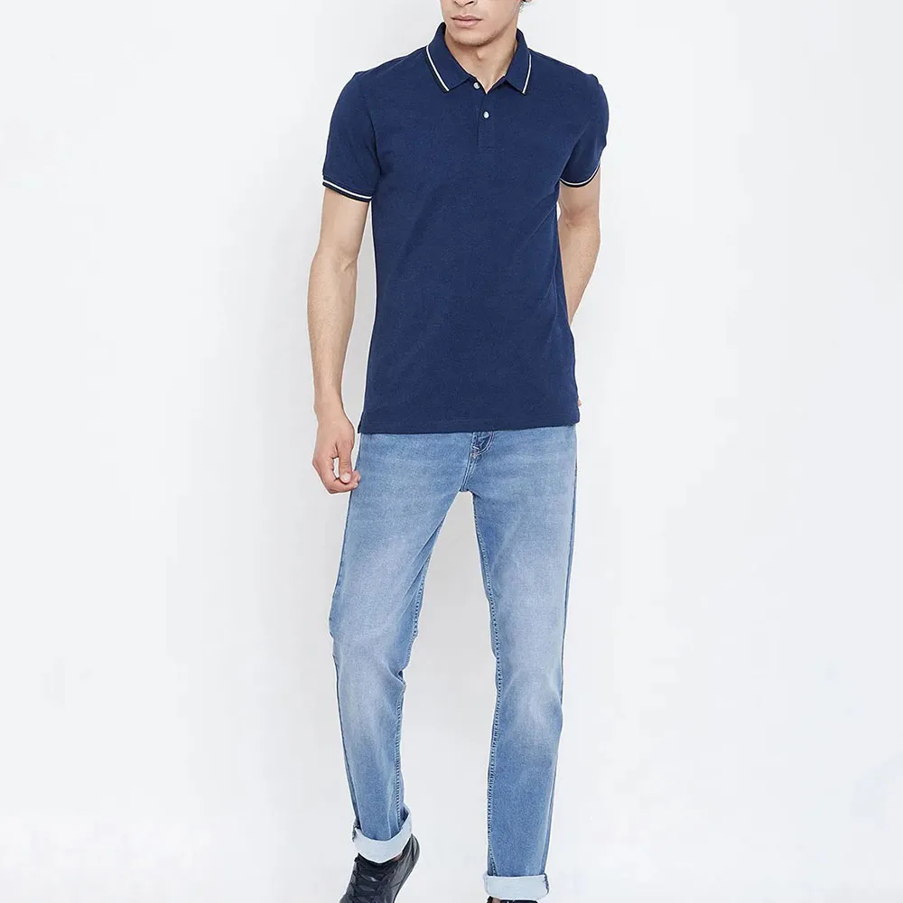 2024 New Latest Design Toweling Polo Shirt 100% organic cotton terry cloth ecofriendly Contrast Striped polo shirt for men
