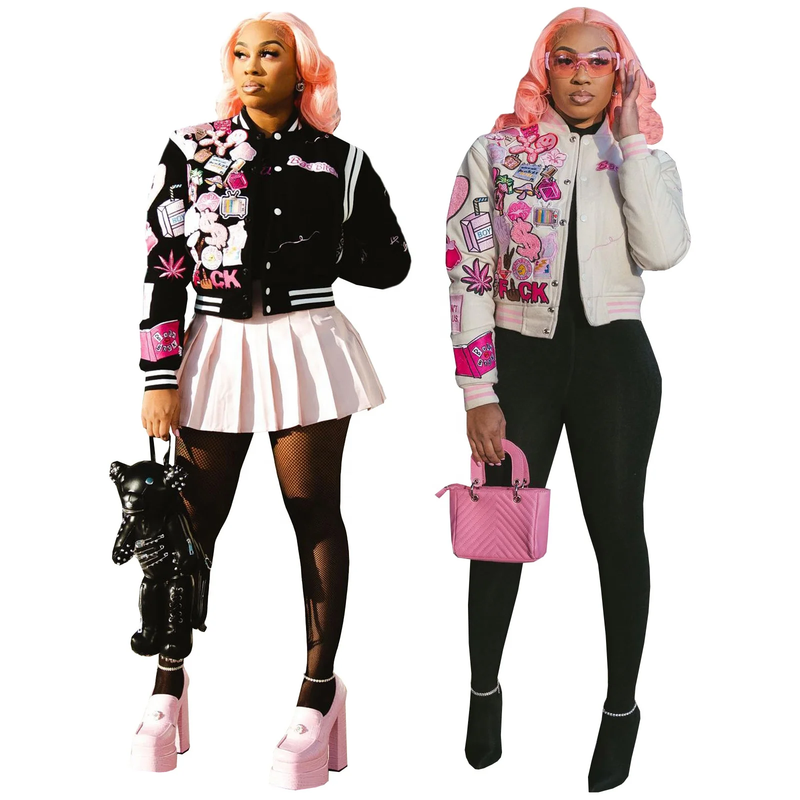 2023 Dropshipping Casual  Spring Cropped Jacket Lightweight Outdoor Jackets Sweatshirt Coat Girls Varsity Jacket Women