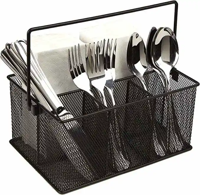 Wire Utensil Holder for Kitchen Counter top Storage Matte Black Hot Selling Storage Holder For Kitchen Handmade Manufacturer