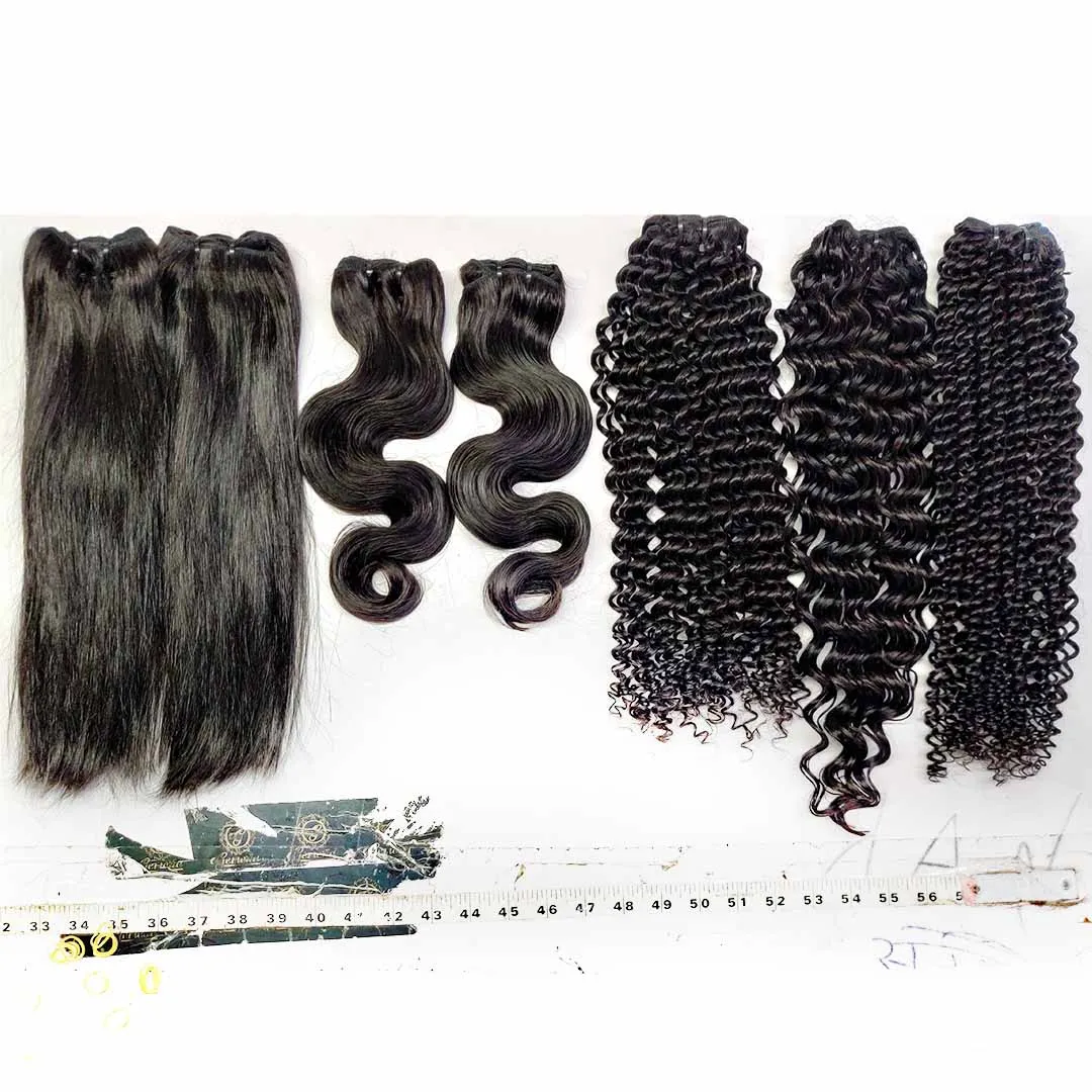 100% NATURAL VIRGIN STRAIGHT INDIAN TEMPLE HAIR UNPROCESSED MACHINE DOUBLE WEFT BUNDLES AND WIGS MANUFACTURER