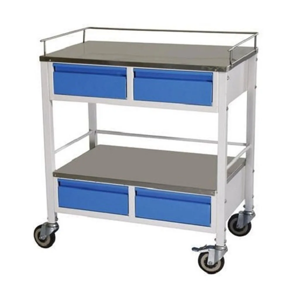 Medical Hospital Furniture Abs Emergency Medical Trolley for Hospital Usage Medicine Trolley Cart